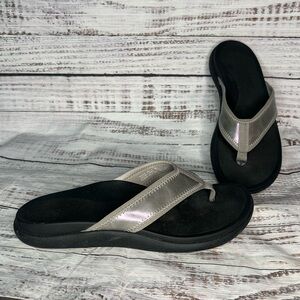 Abeo 11 Maddie Sandal Flip Flop Beach Arch Support Leather Thong Laguna Metallic
